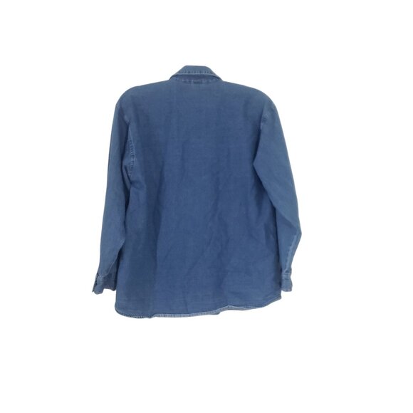 Vintage Womens Denim Embroidery Button Down Shirt Size M Oversize Western Boho - Picture 2 of 7